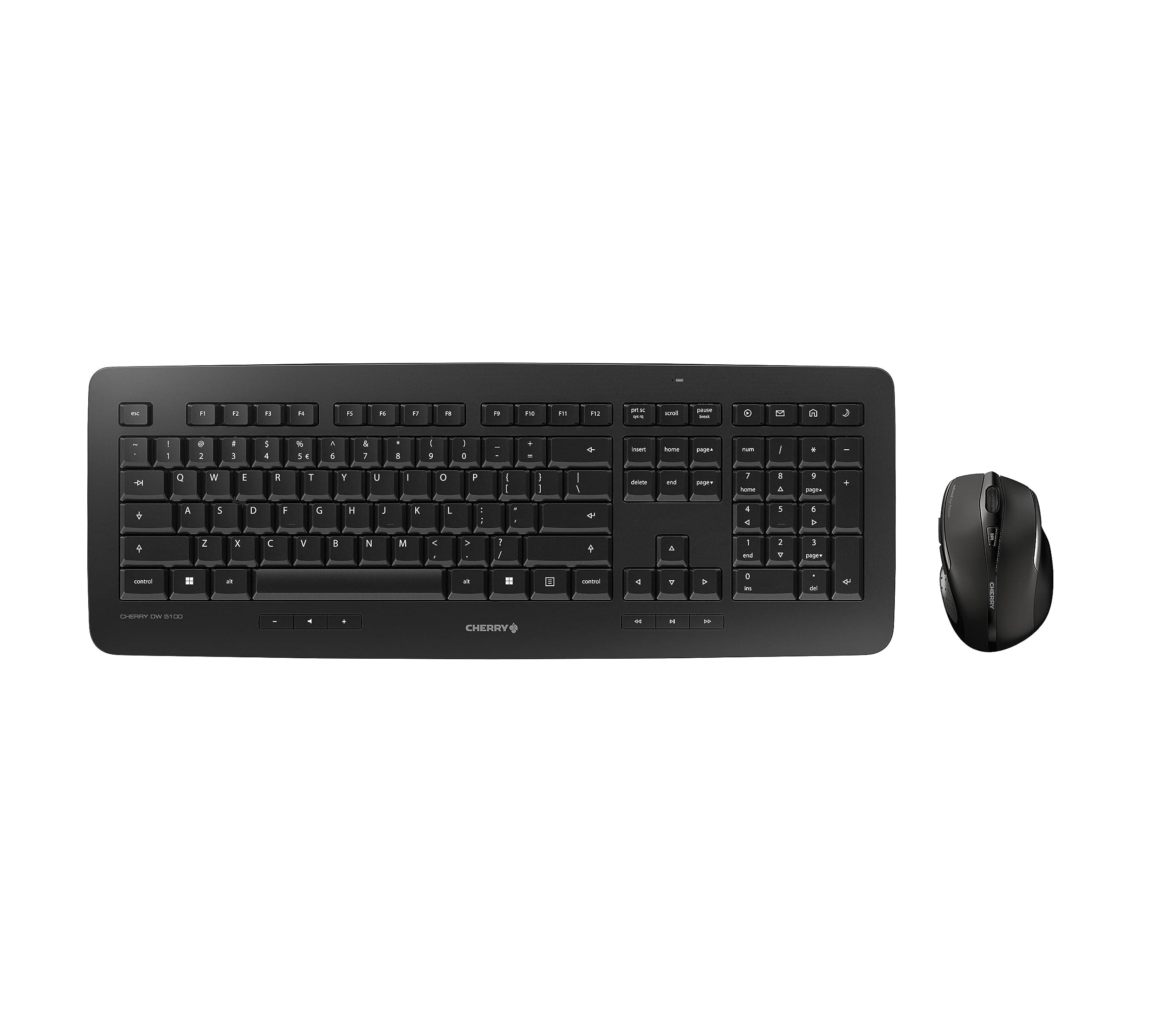 - Cherry DW 5100 - Wireless Keyboard & Mouse Combo - 10 Additional Keys - EU Layout - QWERTY Keyboard – Black