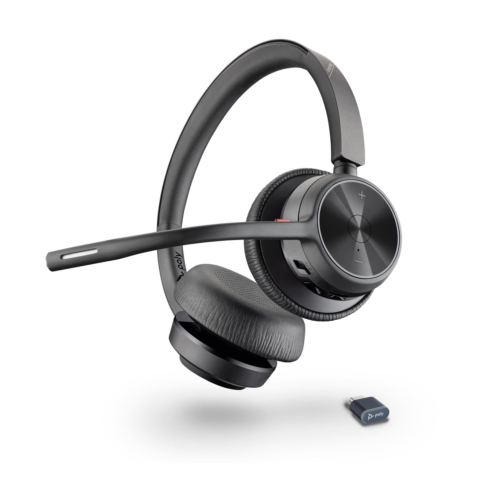 Poly Voyager 4320 UC Wireless Headset (Plantronics) - Stereo Headphones w/Noise-Canceling Boom Mic - Connect PC/Mac/Mobile via Bluetooth - Works w/Teams, Zoom, & More - Amazon Exclusive