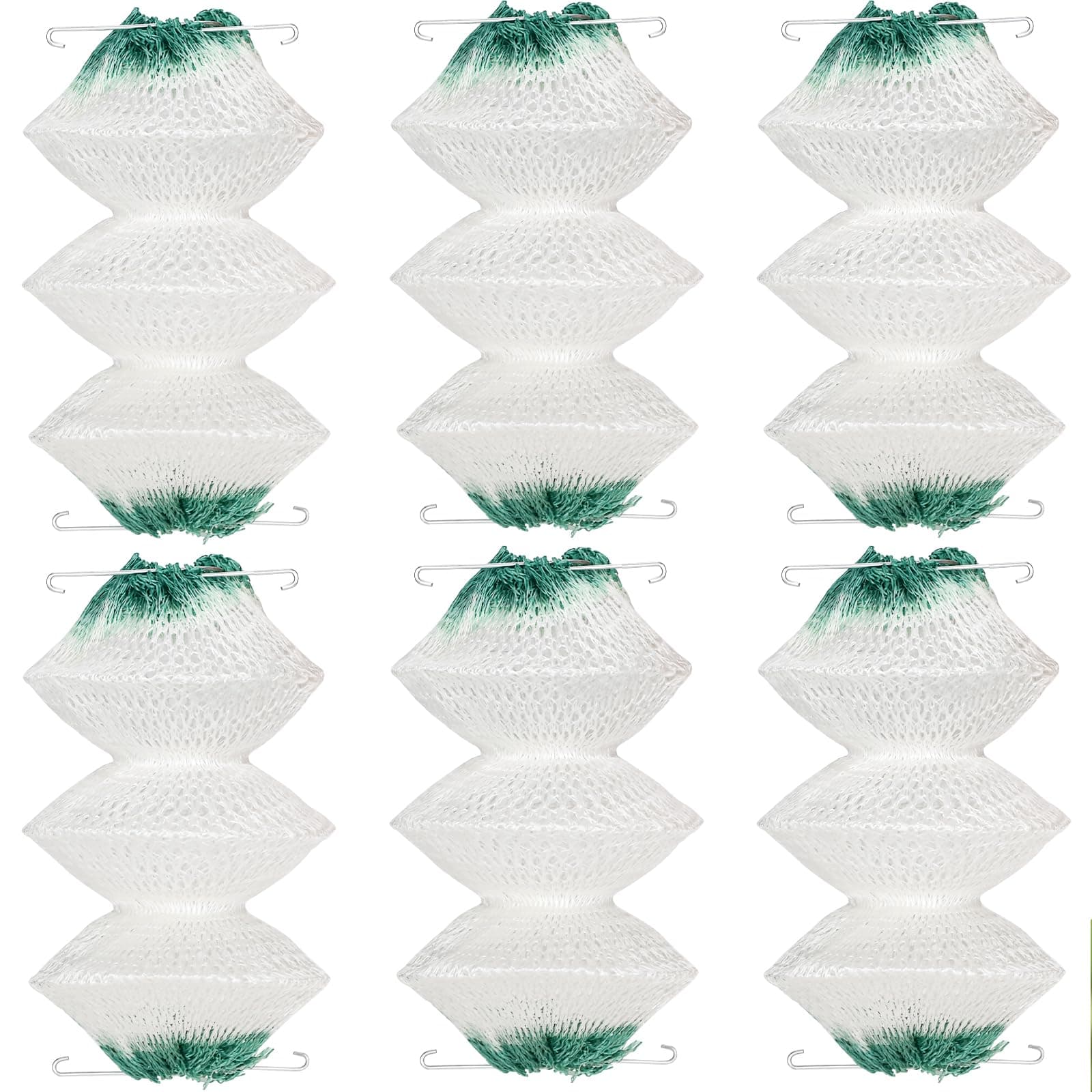 Lantern Mantles, 6 Pcs #95 Insta-Clip Mantles 3-Layer Gas Mantles Accordion Shape with 2 Install Clip