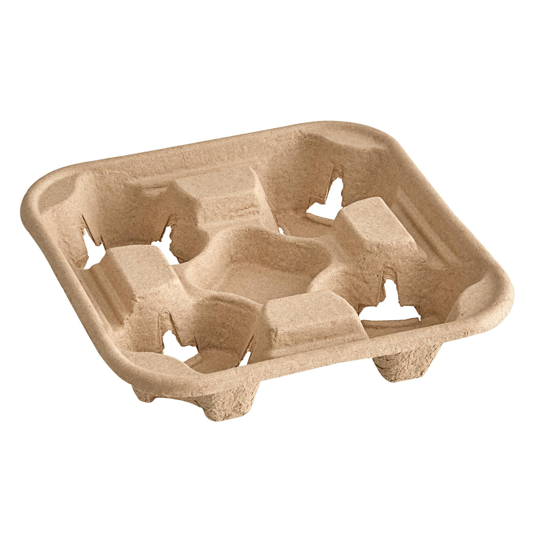 4 Cup - Cup Holders, Drink Carriers (300 Pack) Paper Cup Holder Cups Carrier for Drinks (Porta Vasos Desechables) Cup Tray for Delivery, Disposable Coffee Cup Trays Cupholders [300 Case Pack]