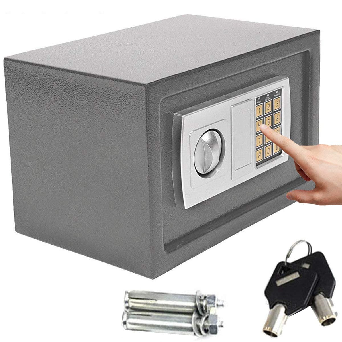 Safe Box High Security Steel Lock Safes and Lock Boxes, Money Box, Safety Boxes Jewelry Cash Gun Box for Home,Office, Digital Safe Box, Steel Alloy Drop Safe, Includes 2 Emergency Keys