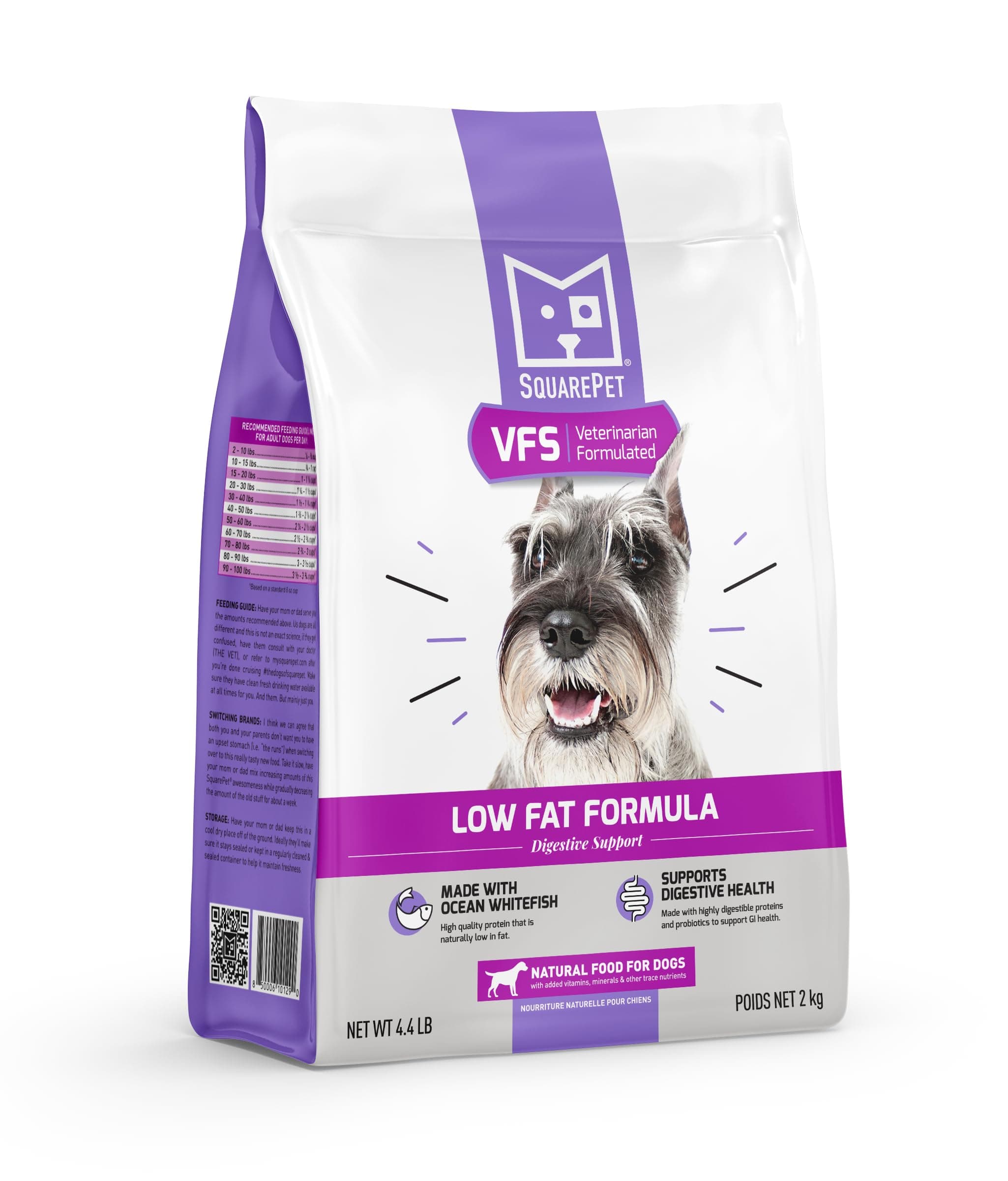 Veterinarian Formulated Solutions Low Fat Content Lean Whitefish, Highly Digestible, Dry Dog Food 4.4lbs