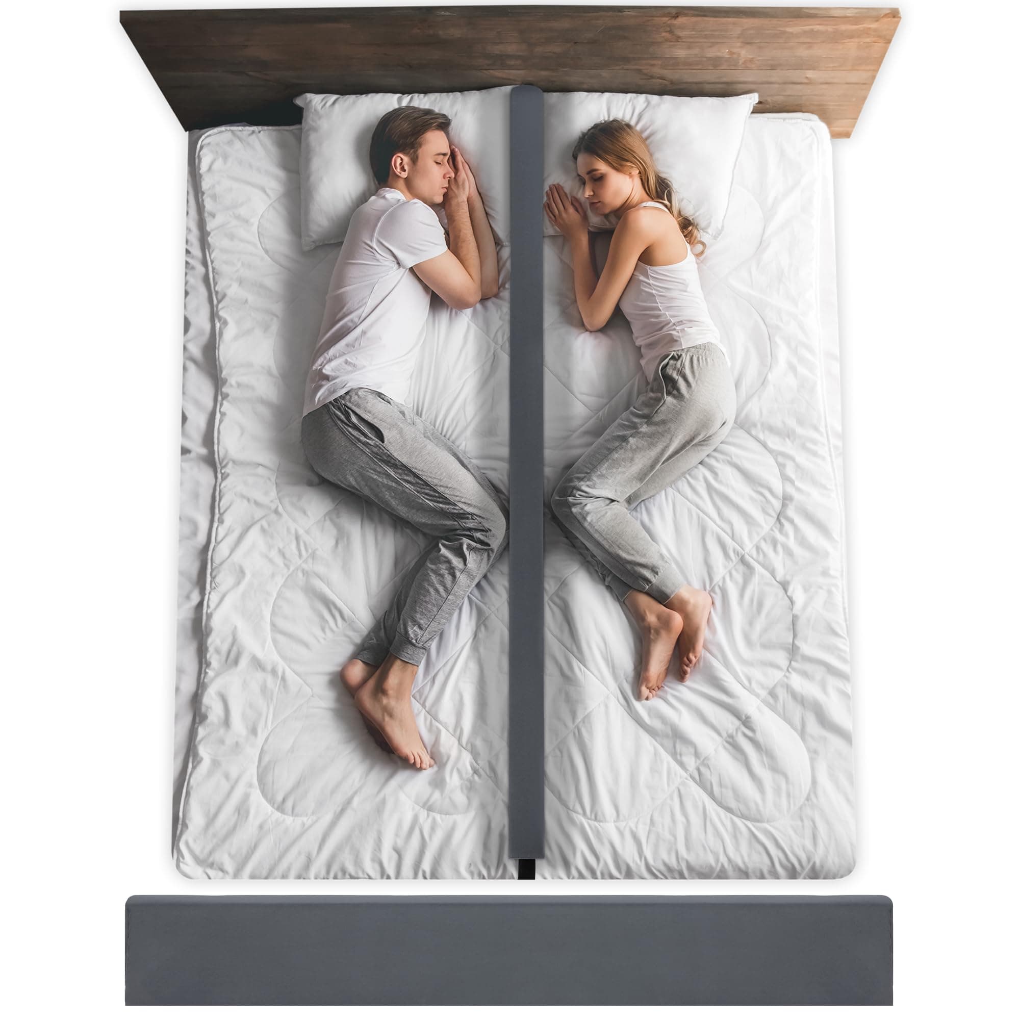 ROYALAY Bed Divider for Co Sleeping Adults, 71" Extra Long Rail Bed Bumper for Sleepers, Divider System, Foam Safety Rail Guard with Washable Cover Fit for Twin, Full, Queen, King