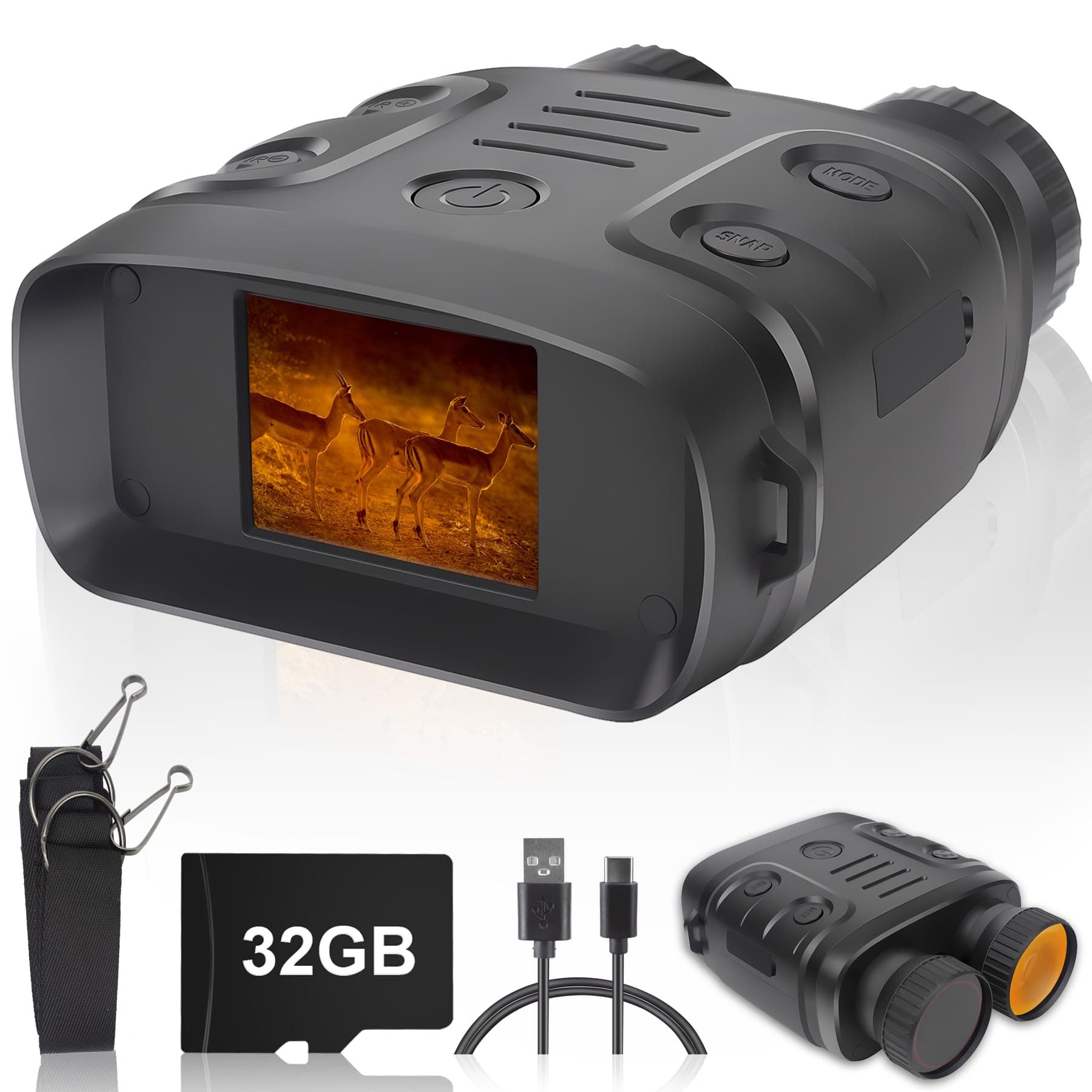 Night Vision Goggles, Night Vision Binoculars for Adults, HD Screen Binoculars with 32GB TF Card for Photos and Videos, Perfect for Outdoor Camping and Wildlife Observation