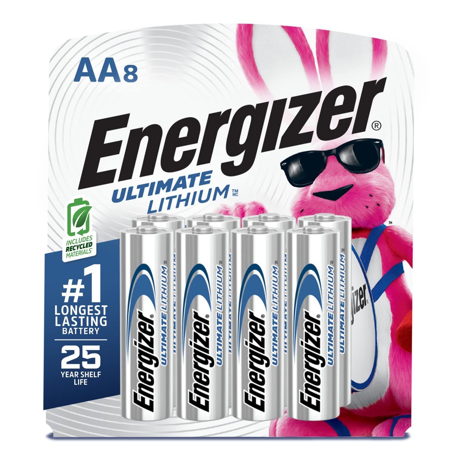 Energizer Ultimate Lithium Aa Battery, Package of 8