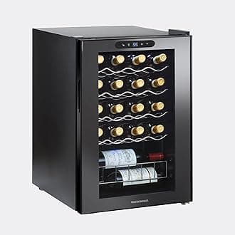 20-Bottle Compressor Wine Cooler - Freestanding 1.8 Cu. Ft. Wine Refrigerator for Home & Kitchen, Energy-Efficient Cooling of 41-64°F, Adjustable LED Touchscreen & Temperature Display