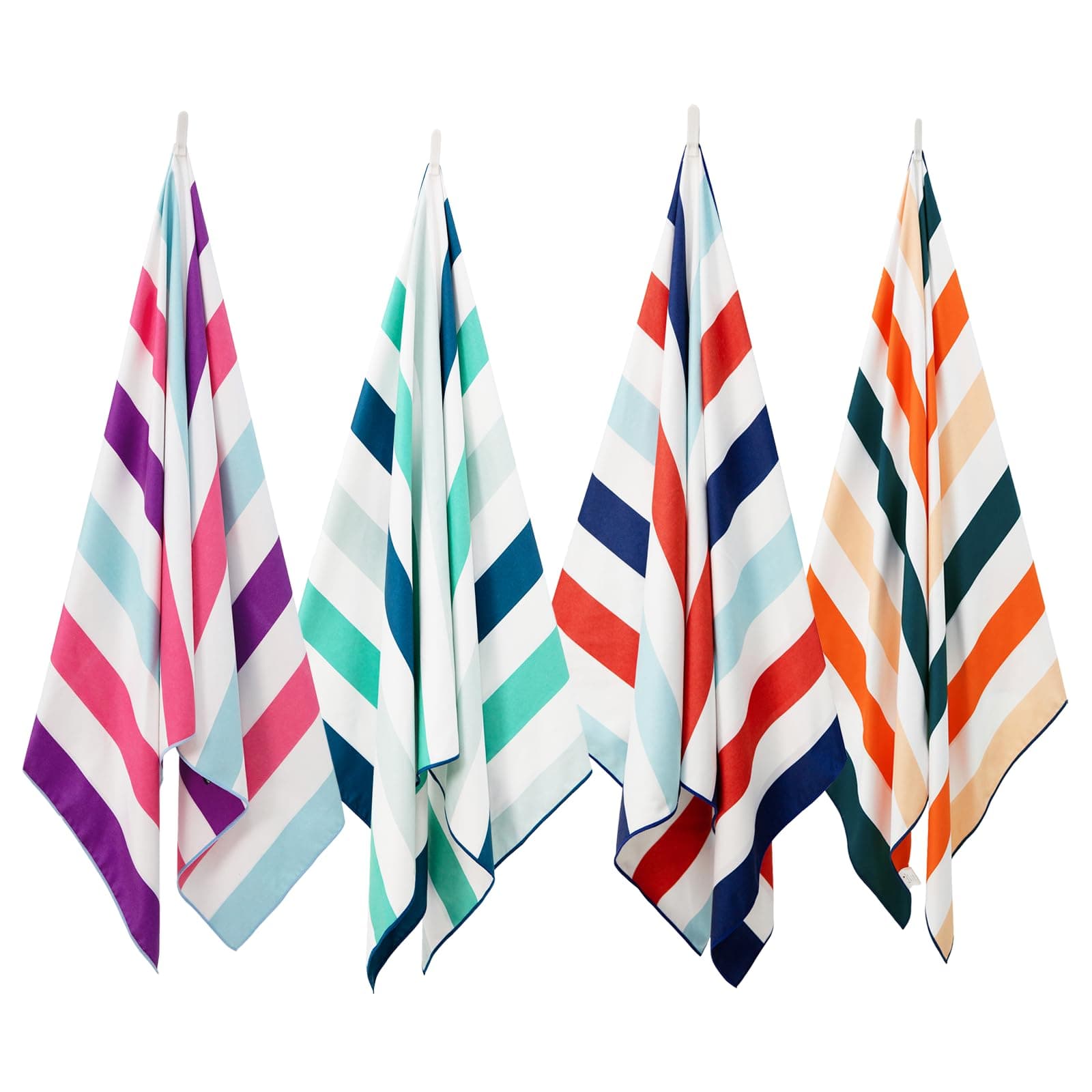 Exclusivo Mezcla 4 Pack Microfiber Quick Dry Beach Towels, Oversized Lightweight Sandfree Pool Towels for Swimming Camping Travel with Bagn (Multi, 35x70 Inches)