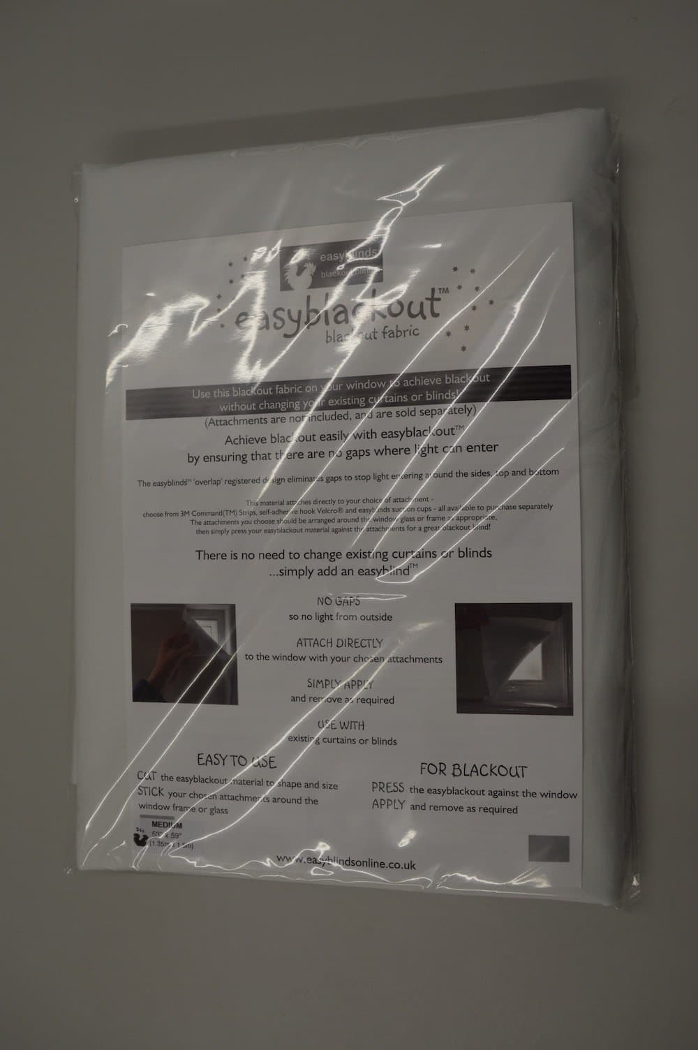 Easyblackout Blackout Material for Windows (White, Large 78" x 53")