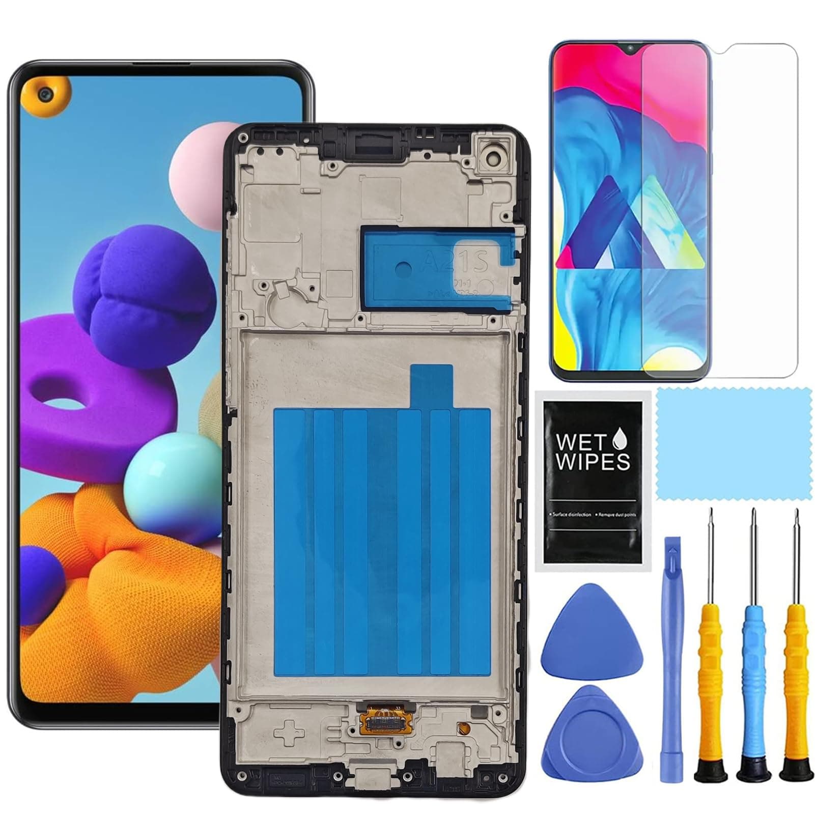 for Samsung A21s Screen Replacement kit for Samsung Galaxy a21s a217 Screen Replacement 2020 SM-A217M/DS LCD Display Touch Digitizer Assembly 6.5 Inch (A21S with Frame)