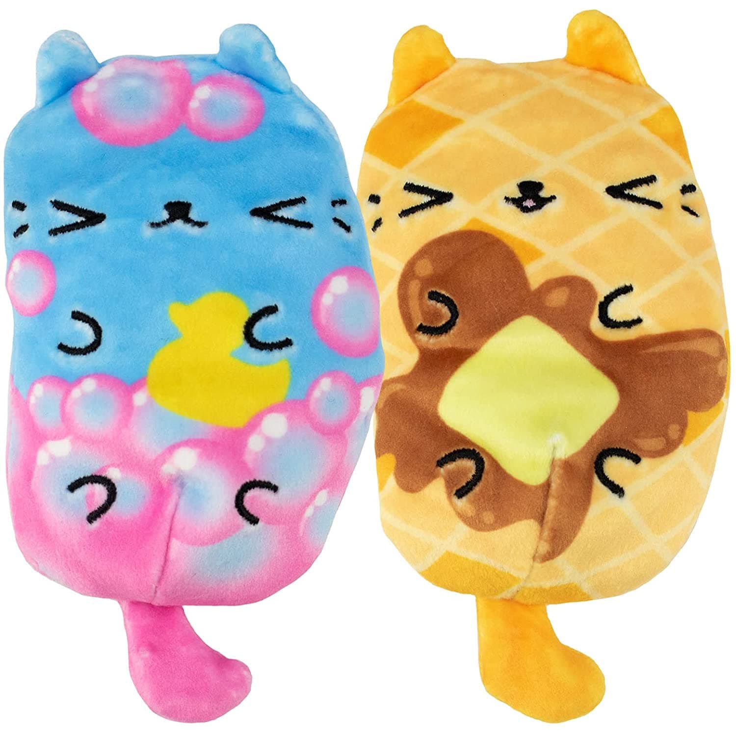 Cats vs Pickles - Bubbles & Waffles - 2-Pack - 4" Cute Cuddly Collectible Bean Plush Toy - Collect These as Desk Pets, Fidget Toys, or Sensory Toys! Great Gift for Kids, Boys, and Girls!