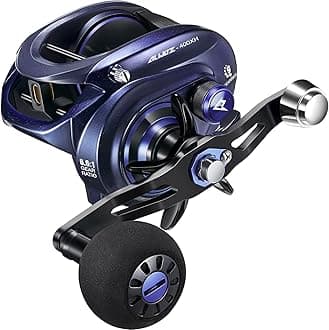 Alijoz 400 Baitcast Fishing Reel, 38lb Max Drag Aluminum Alloy Frame, Available in 6.6:1/8.1:1 Ratio, Freshwater and Saltwater Low Profile Casting Reel for Musk