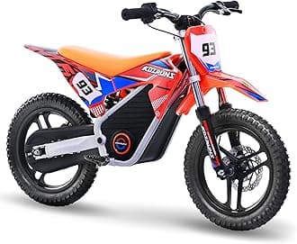 AIII 36V Electric Dirt Bike for Kids 4-8, High Performance 350W Racing Grade Motorcycle, Up to 18.6MPH, 3 Speed Settings, 14-Inch Off-Road Tires, Dual Disc Brakes & Advanced Shock Absorption, Orange