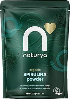 Organic Spirulina Powder 200g - Superfood Supplement for Energy, Immunity, & Detox – 100% Natural, Nutrient-Rich with High Protein & Iron, Non-GMO, Vegan-Friendly - Resealable Pack