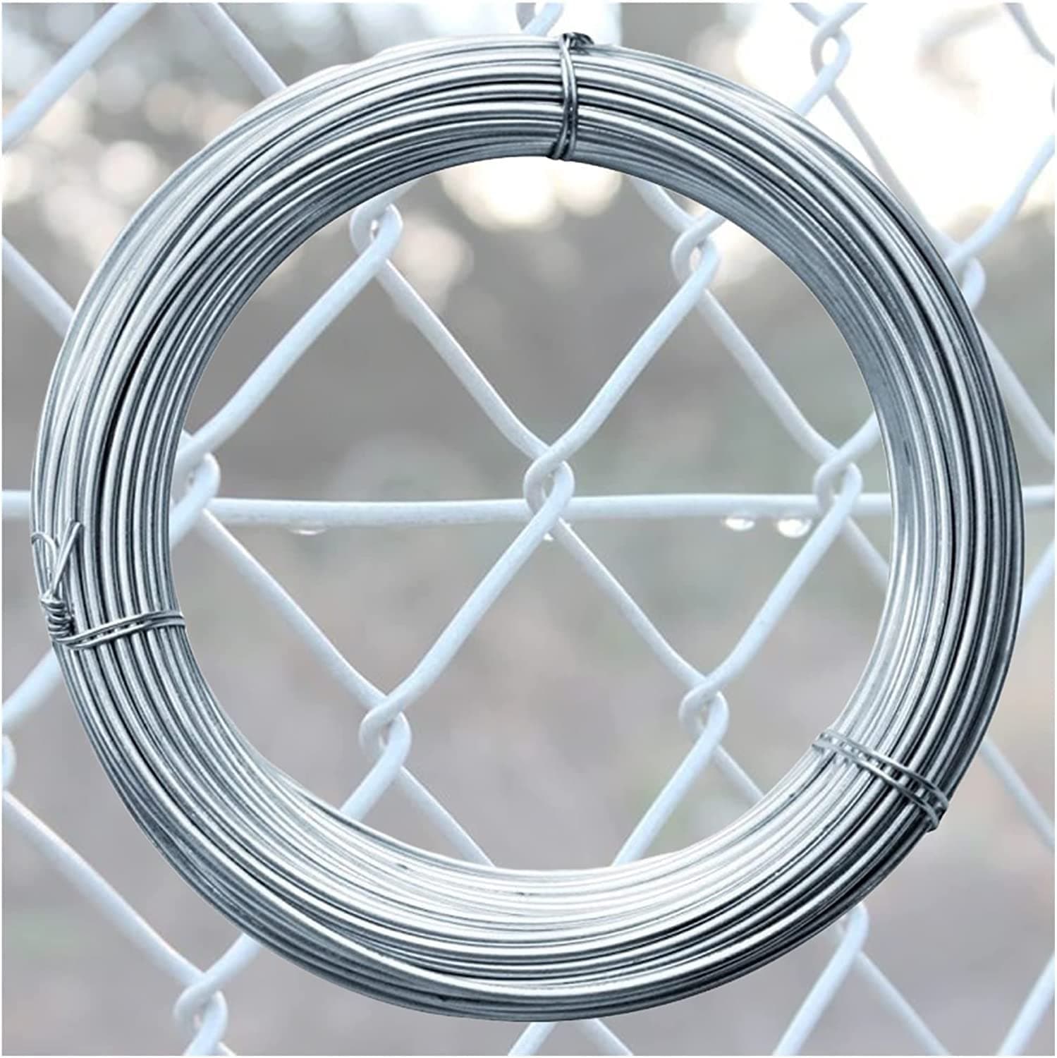 WQZZDStarWire Picture Wire Galvanized Solid Wire, Low Carbon Steel Wire, Metal Steel Wire Rope for Garden Wire Hanging Coil Fencing, Silver/14 Gauge- 14M Long (24 Gauge 130M Long)