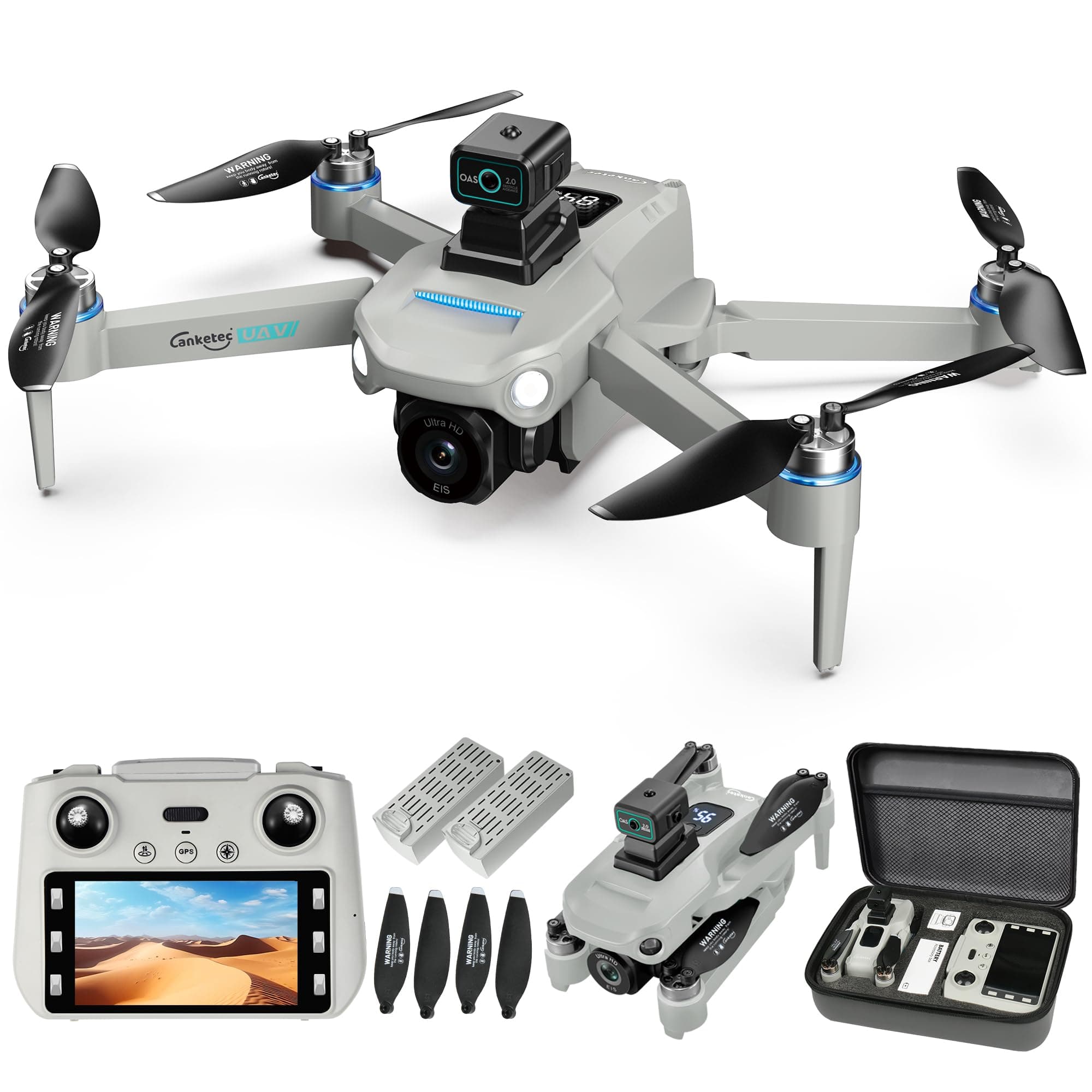 Drone with 4K UHD Camera for Adults,S159 Pro GPS Drone Brushless Motor,Upgraded 4.5" Screen, Smart FPV Foldable Quadcopter for Beginners, Auto Return, Follow Me, Waypoints, 60 Mins Flight Time,Gift, with Obstacle Avoidance