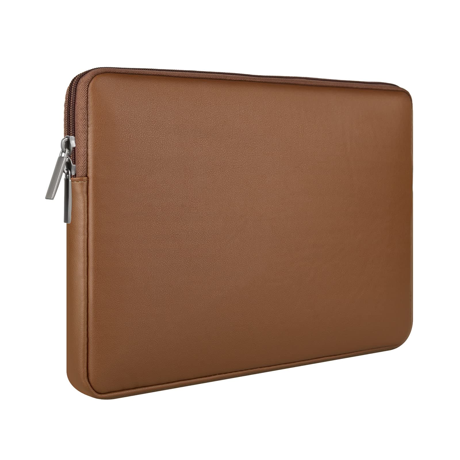 RAINYEAR 16 Inch Laptop Sleeve Soft PU Leather Case Protective Water Resistant Carrying Computer Bag Compatible with 16" MacBook Pro/Max M1 M2 M3 M4 A2141 A2485 A2780 A2991 A3403 A3186(Brown)