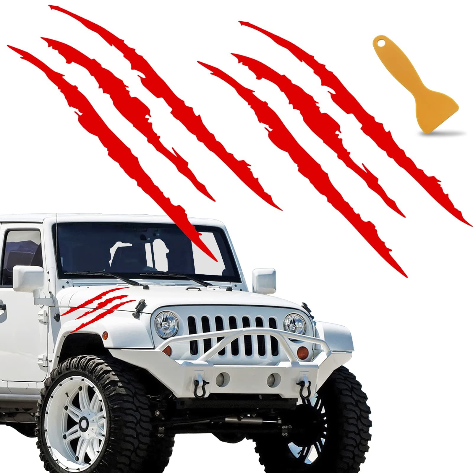 Claw Marks Car Sticker - Universal Headlight and Bumper Stripe Decals, Monster Scratch Graphics, Waterproof