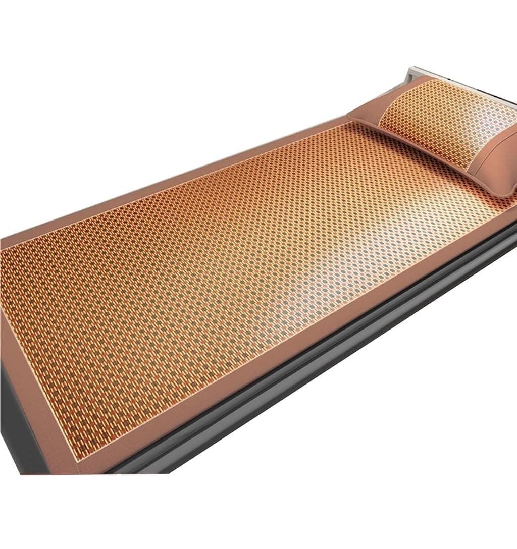 Bamboo Summer Sleeping Mat Summer Sleeping Mat Foldable Rattan Mat Breathable Cool Mat Refreshing Bedding With Pillowcase Bamboo Sleeping Mat Bamboo Bed Mat