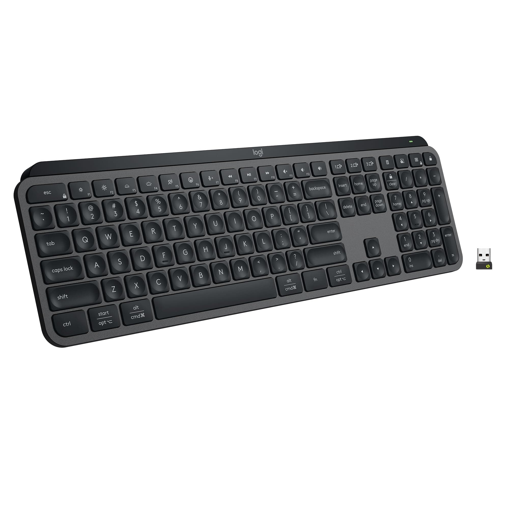 Logitech MX Keys S Wireless Keyboard, Low Profile, Quiet Typing, Backlighting, Bluetooth, USB C Rechargeable for Windows PC, Linux, Chrome, Mac - Graphite - With Free Adobe Creative Cloud Subscription