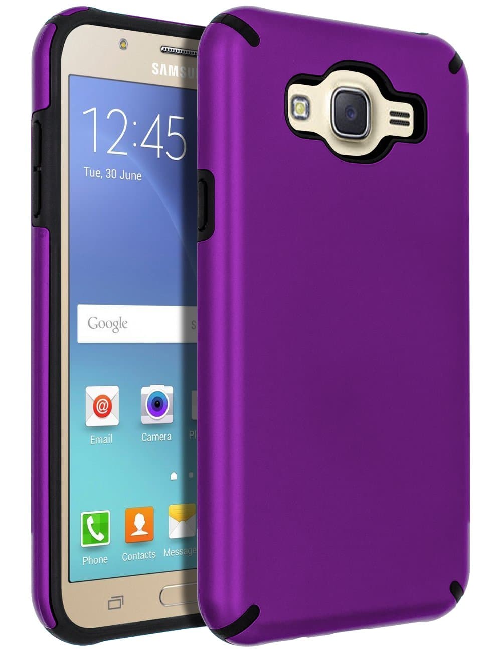 Galaxy J7 (2015) Case,Galaxy J7 Case,SENON Slim-fit Shockproof Anti-Scratch Anti-Fingerprint Protective Case Cover for Samsung Galaxy J7 Neo J700,Purple