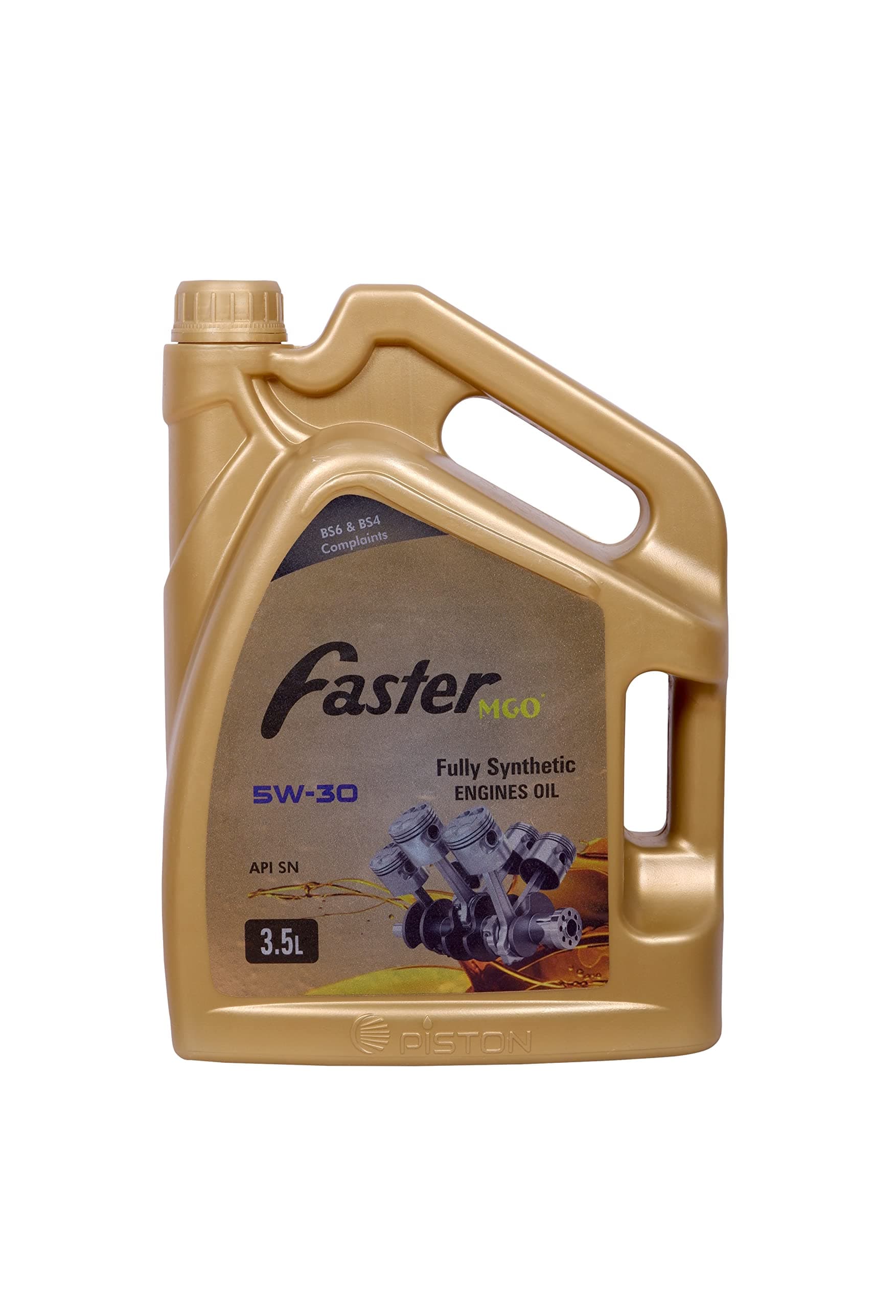 PISTON Faster MGO 5W-30 API SN Fully Synthetic Engine Oil For Petrol,Diesel & Cng Cars (3.5 L)