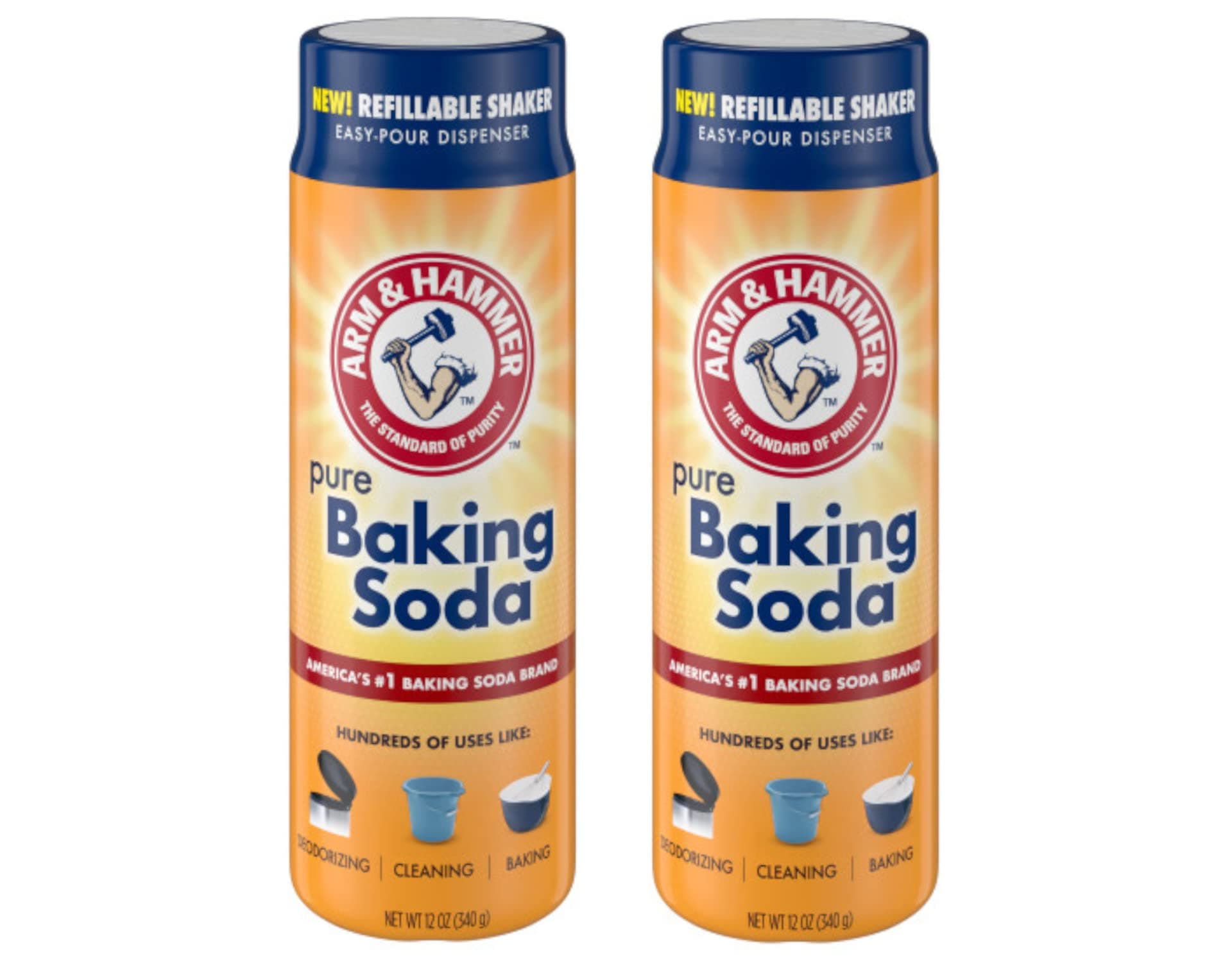 Arm & Hammer Pure Baking Soda Shaker 12 Oz (Pack of 2)