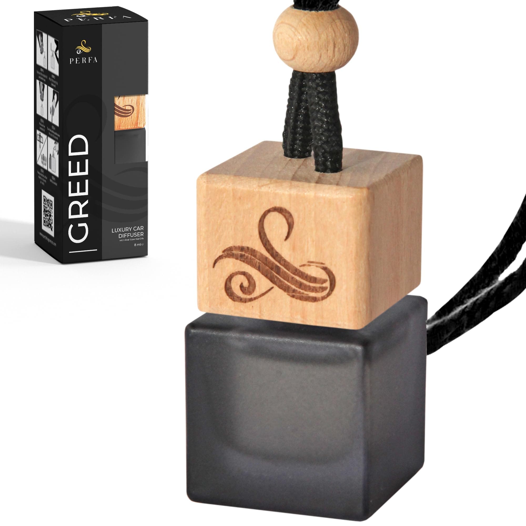 Greed Car Air Freshener for Men | Aventos Perfume Inspired Car Fragrances | Strong Freshener with Odour Eliminator Technology | Automotive Air Freshener | GREED Scent by Perfa