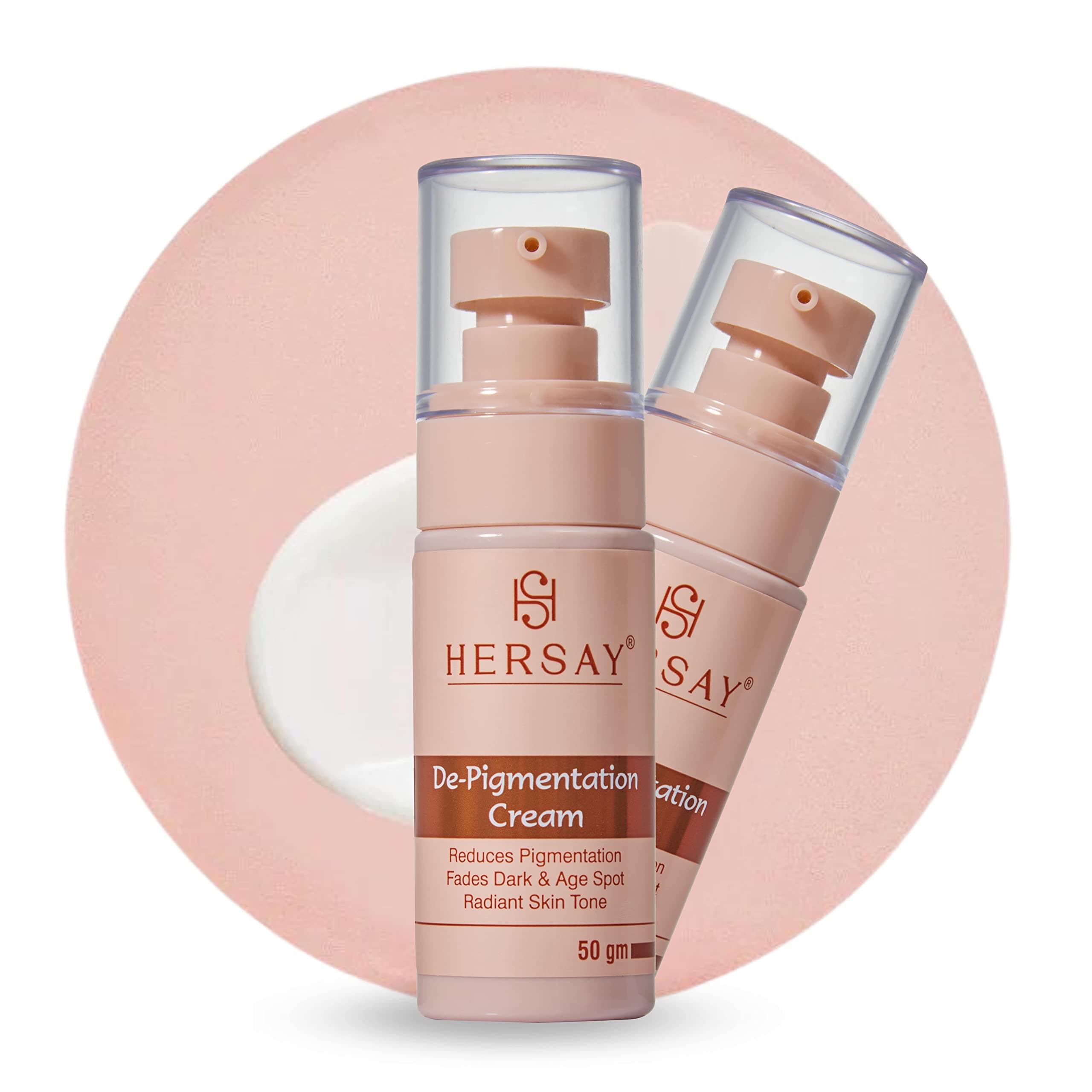 HERSAY De-Pigmentation Cream Moisturizer | Dark Spot & Pigmentation Removal Cream for Face & Body | Brightening & Even Skin Tone | For Underarms, Hands & Inner Thighs | 50g
