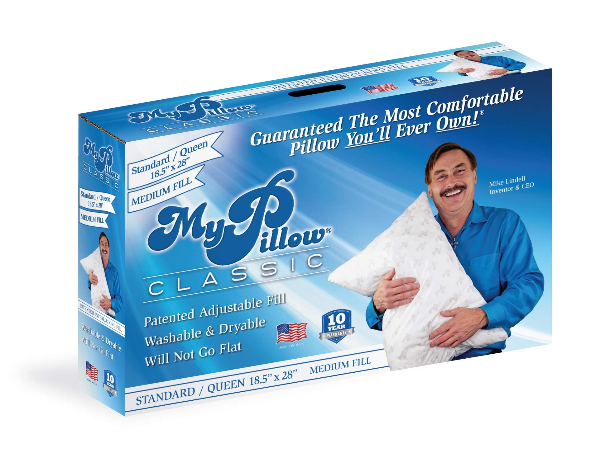 MyPillow Bedding Bed Pillows for Sleeping Queen Size, Perfect for Back, Stomach or Side Sleepers - My Pillow Classic Pillow [Queen, Medium]