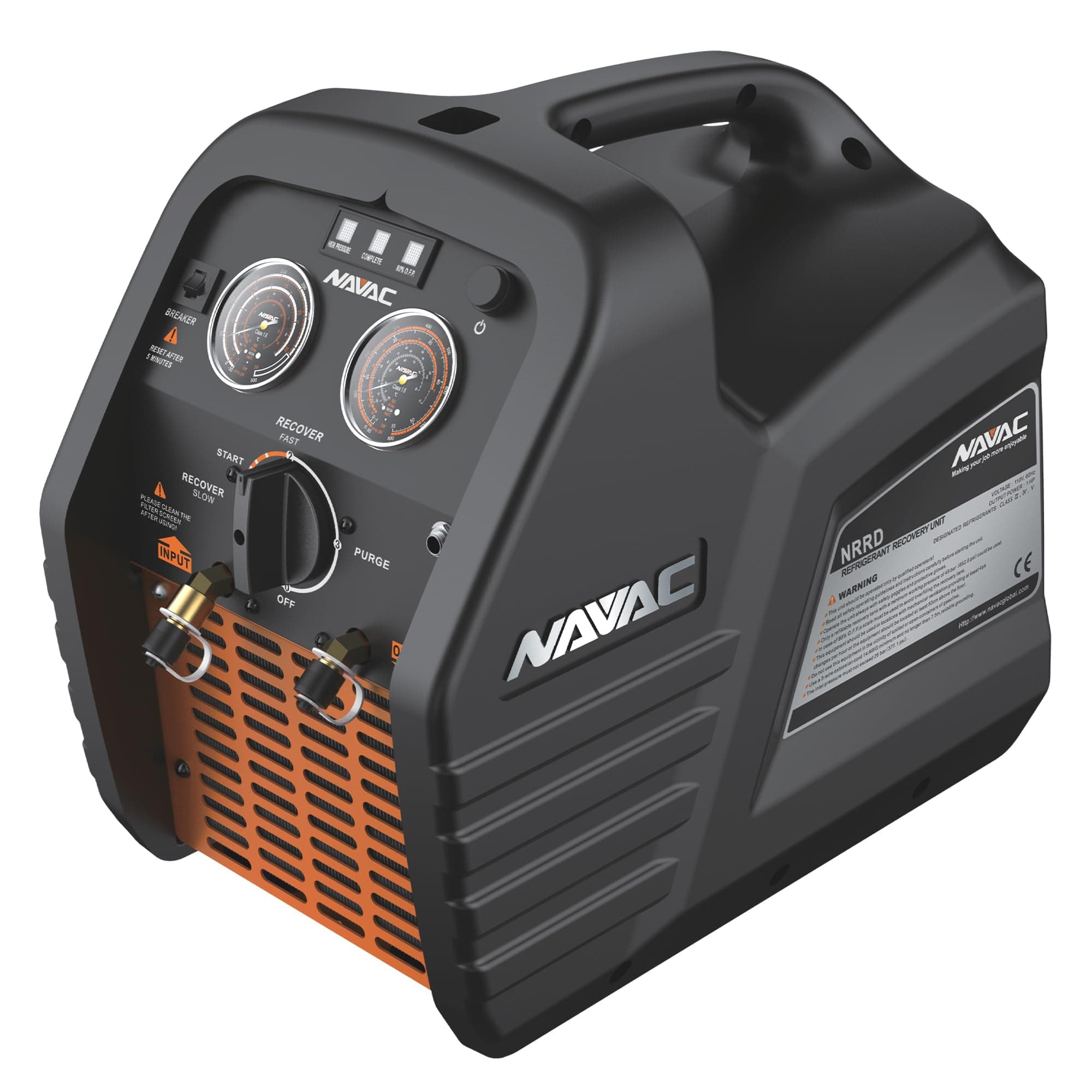 NAVAC NRRD Recovery Unit | Twin Cylinder | Analog Control | Self-Purging | HVAC Recovery Machine | AC Recovery Unit| Refrigerant and HVAC System Maintenance | 1 Year Warranty