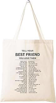 LIBIHUA Funny Friendship Gifts for Women, Tote Bag - Beige, Medium (13.5" W x 15.8" H x 12" Handle Height), Cotton Canvas, Perfect for Women, Female Friends, Gift Givers