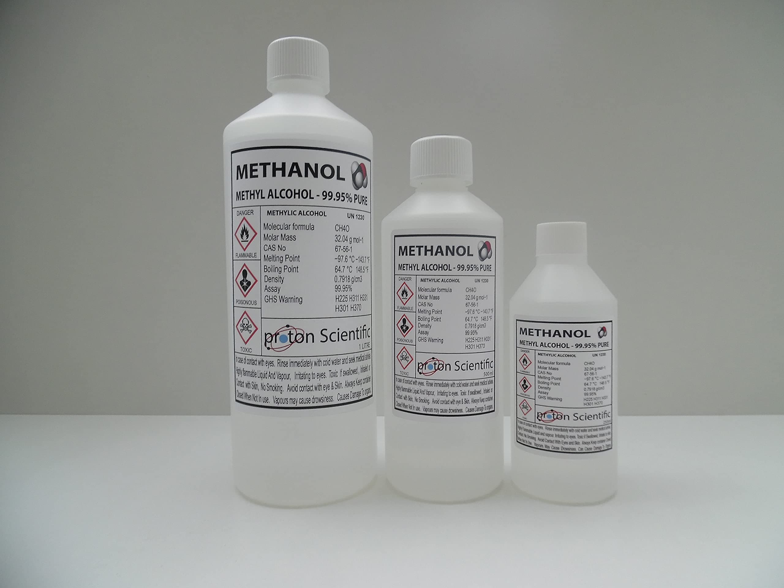 250ml Methanol | 99.95% Pure | ACS Lab Grade | High Quality Solvent | 250ml