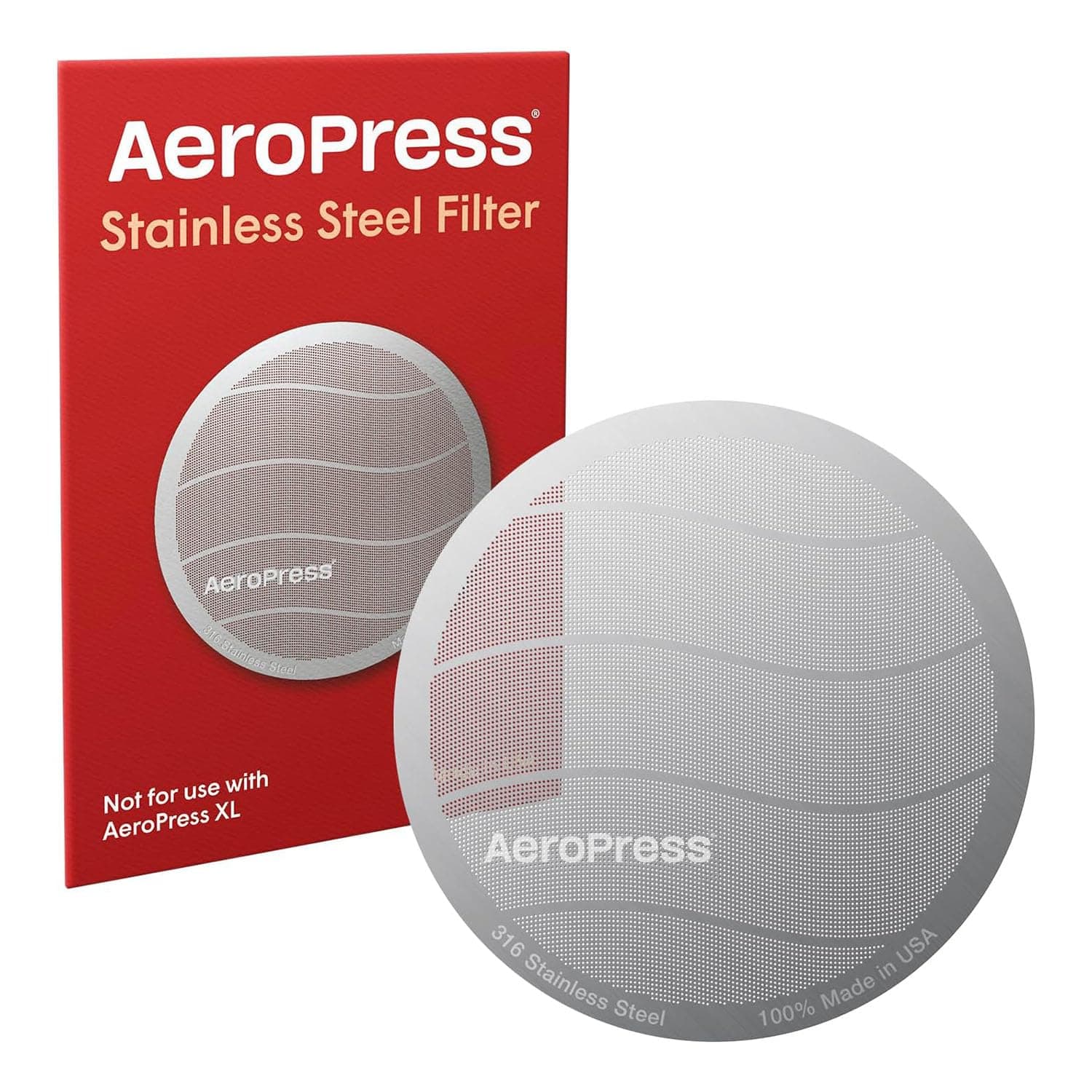 316 Stainless Steel Reusable Filter, Durable Metal Coffee Filter, Sustainable, Eco-Friendly, Travel-Friendly, Fits Standard Size AeroPress Manual Coffee Makers