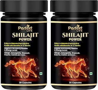 Perfext Nutraceuticals Power Capsule For Men Ayurveda Helps to Increase Strength with the Goodness of Shilajit Pack of 2 (60 Capsule)