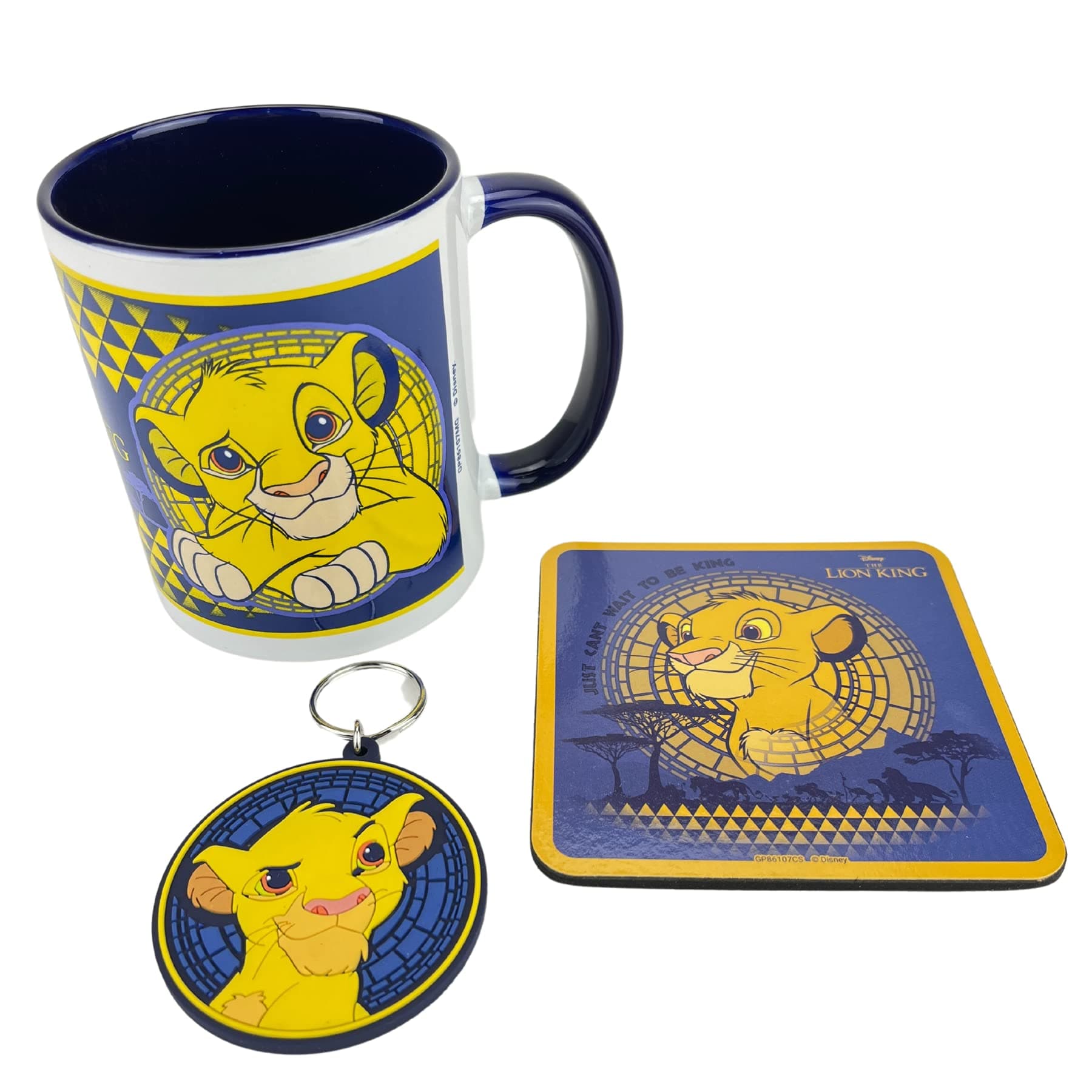 Pyramid InternationalLion King Gift Set with Mug, Coaster and Keyring in Presentation Gift Box (Simba Design) 11oz Ceramic Mug - Official Merchandise