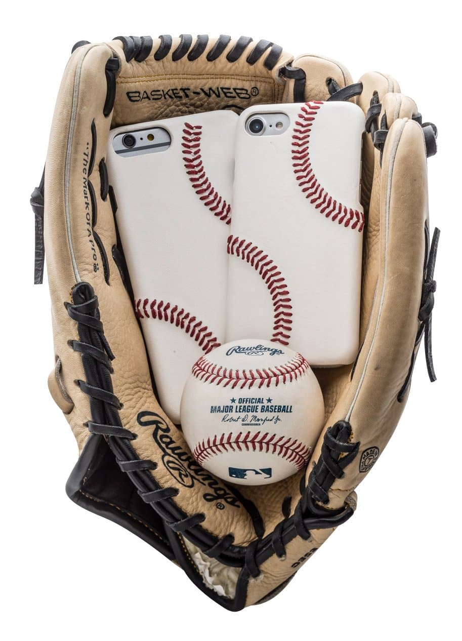 mcmadleymcmadley Baseball Phone Case for iPhone 7/8 / SE - Made with Genuine Professional Baseball Leather and Raised Red Hand Stitched, Ultra Thin, Firm Grip, Baseball Phone Cover Made with White Leather