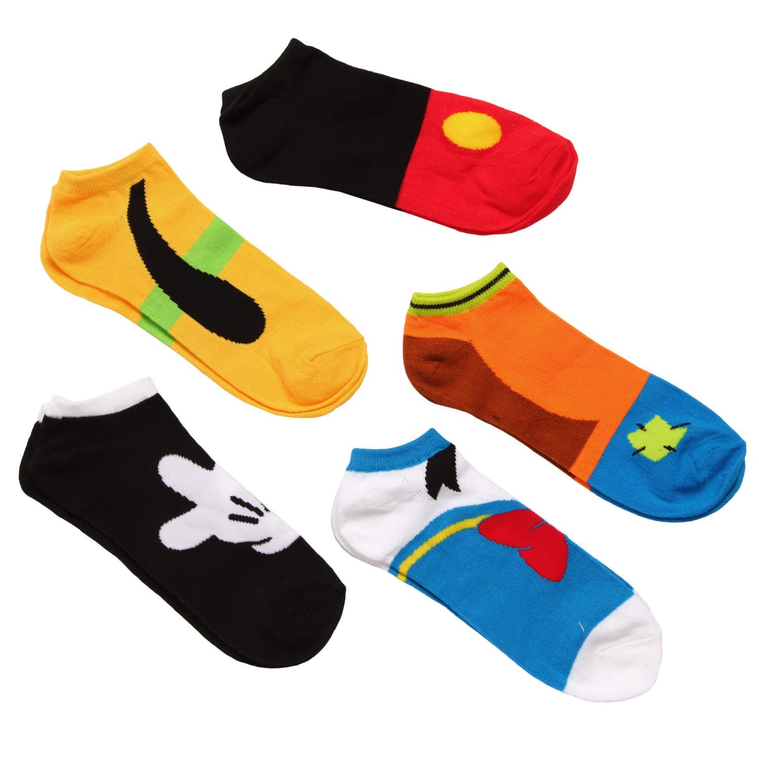 Mickey Mouse Men's 5 Pack No Show Socks