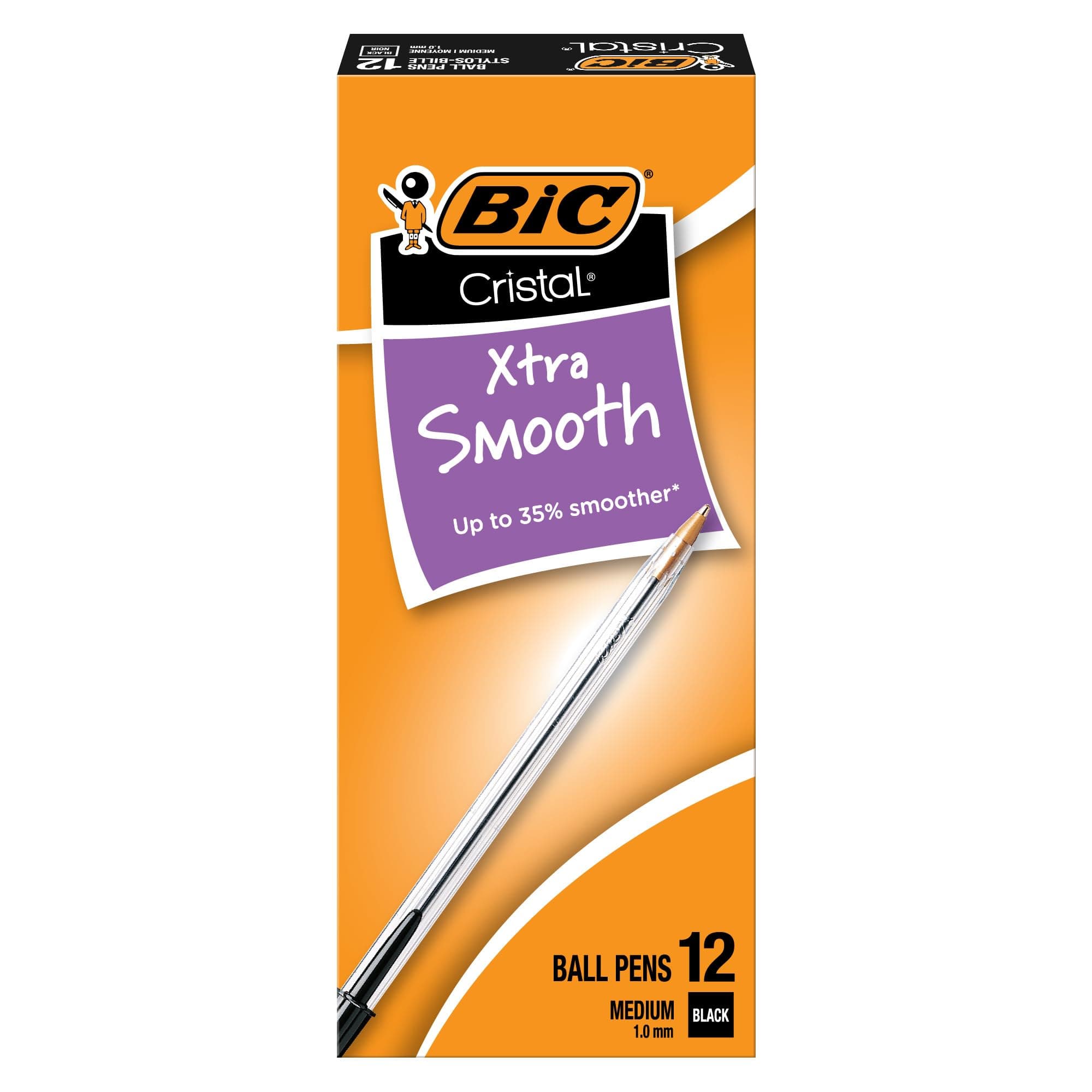 BIC Cristal エクストラスムーズ ボールペン 12 Count