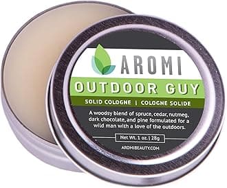 Aromi Solid Cologne for Men | Woodsy, Earthy Fragrance, Pine, Spruce, and Cedar Scent, Vegan, Travel, Wax, Father's Day Gift, Portable (Outdoor Guy)
