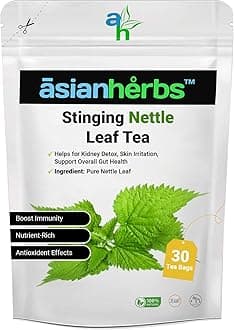 Asian Herbs Natural Himalayan Stinging Nettle Tea - Herbal Tea for Wellness, Detox & Vitality | Packed with Nutrients, Antioxidants & Minerals (30 Tea Bags)