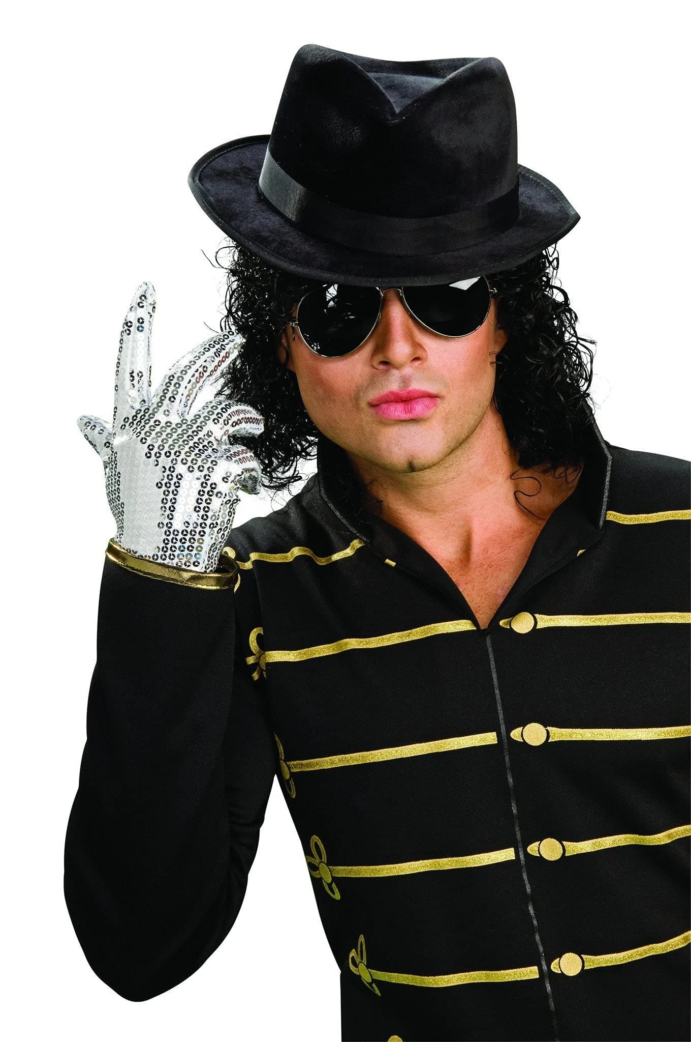 Michael Jackson Adult Black Fedora Hat, Black