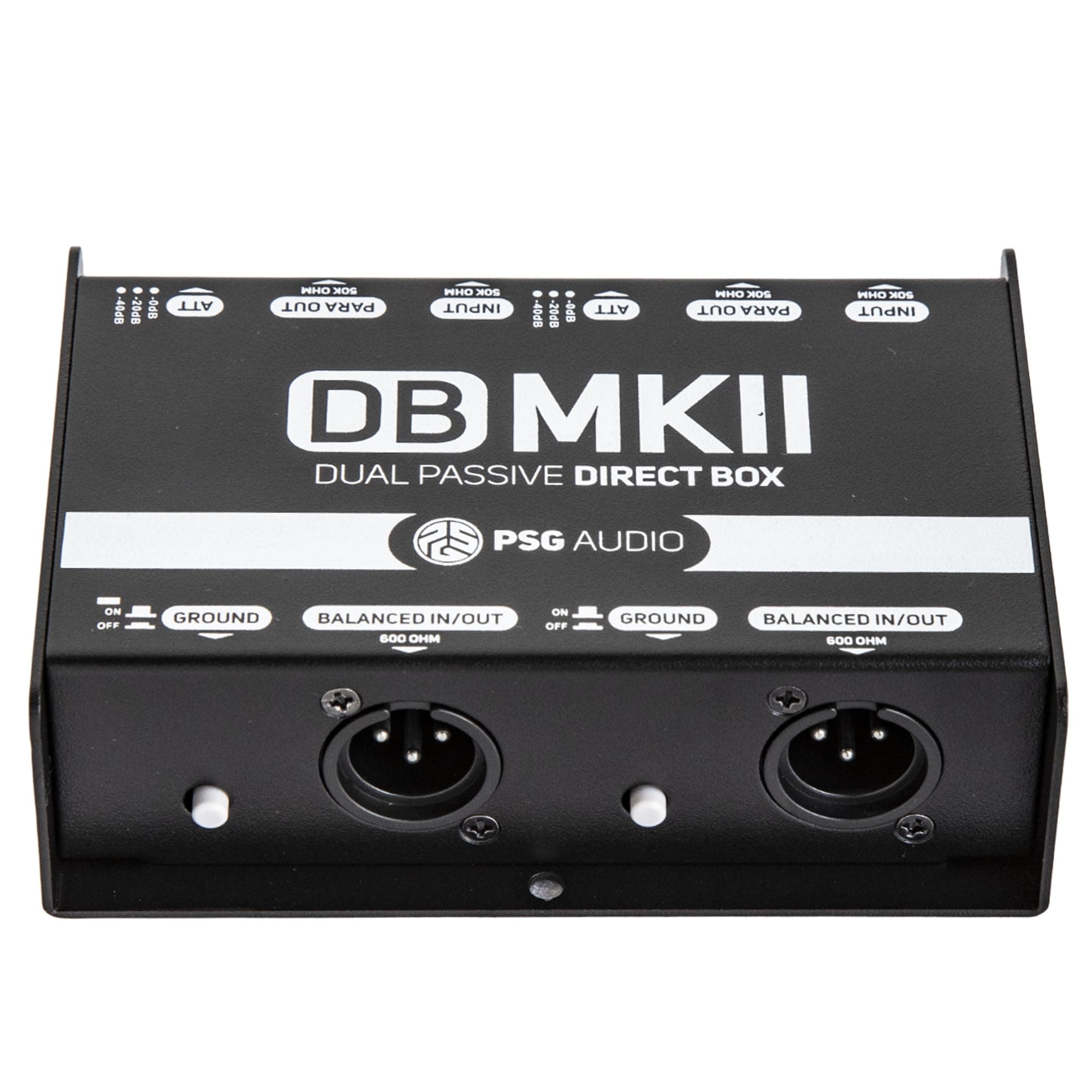 DB-MKII Dual Premium Direct Injection Audio Box Passive DI Unit Hum Eliminator w/Input Attenuator to Connect Guitar & Bass,1/4'' Impedance Transf. Connector Balanced & Unbalanced XLR