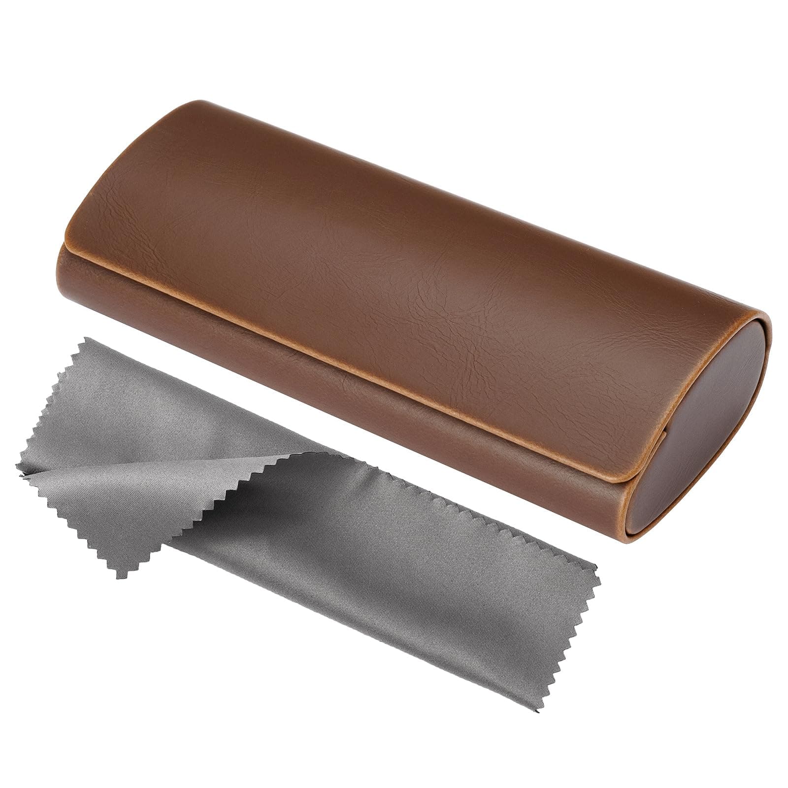 Vemiss ハードシェル眼鏡ケース 軽量 ポータブルケース レディース メンズ, X-ブラウン, Medium