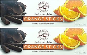 Sweet Candy Company Dark Chocolate Orange Sticks - Gourmet Chocolate Covered Sticks, Chocolate Fruit Flavored Sticks, Gift Idea for Holidays, Gluten Free, Kosher - 10.5 oz Box (Pack of 2)