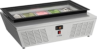 KoolMore 39 in. 5-Pan Countertop Ice Cream Display Freezer with Glass Top, ETL Listed (KM-CGD-5P)