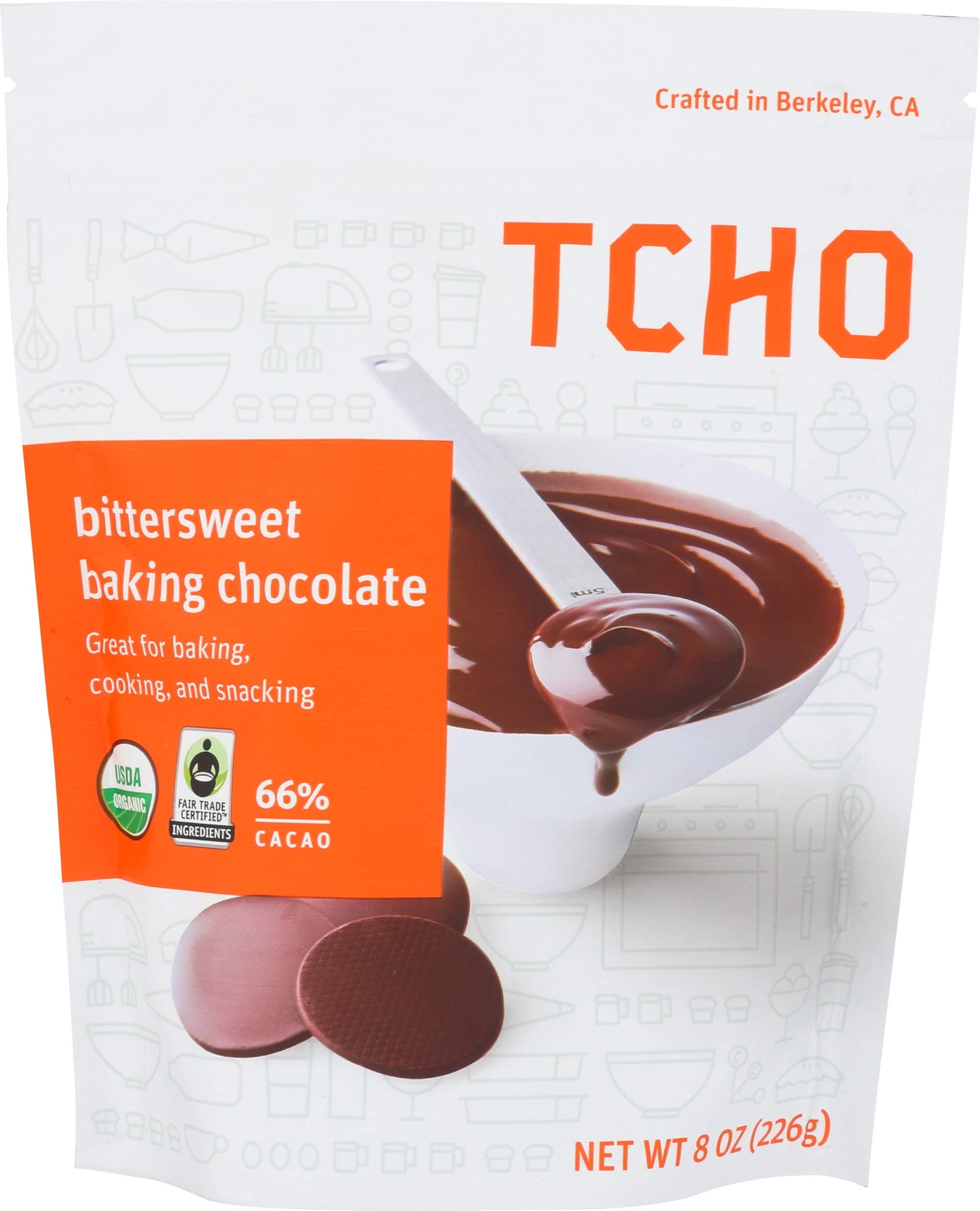 Tcho, Dark Chocolate Discs 66% Organic, 8 Ounce