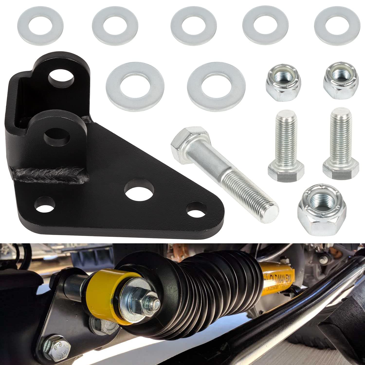 bonbo 8007 Steering Stabilizer Relocation Bracket For 2007-2018 Jeep Wrangler JK