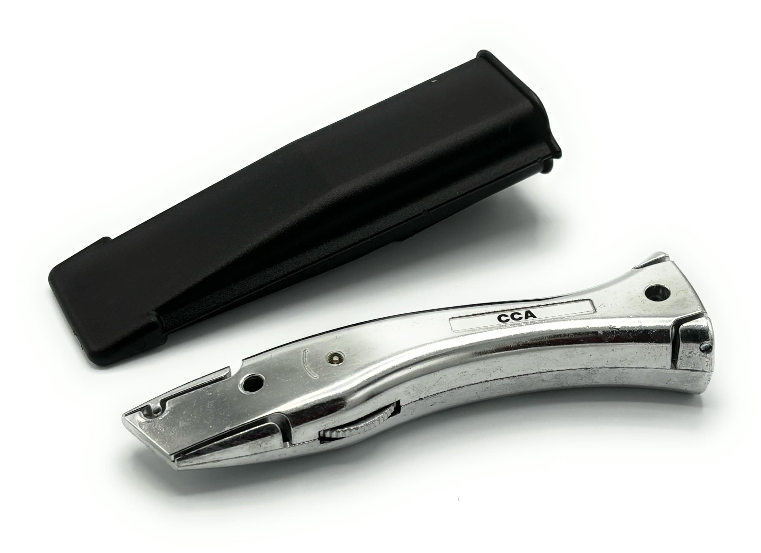 CCA Silver Carpet Cutter Tool with Black Holder for The Professional and DIY Installer