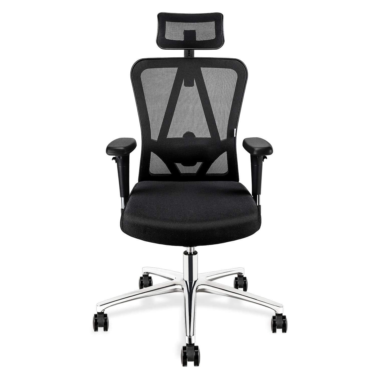 mfavour Ergonomic Office Chair, Adjustable Lumbar Support, Mesh Back, Black, Executive Style, Office Chair, Ergonomic, Adjustable Lumbar