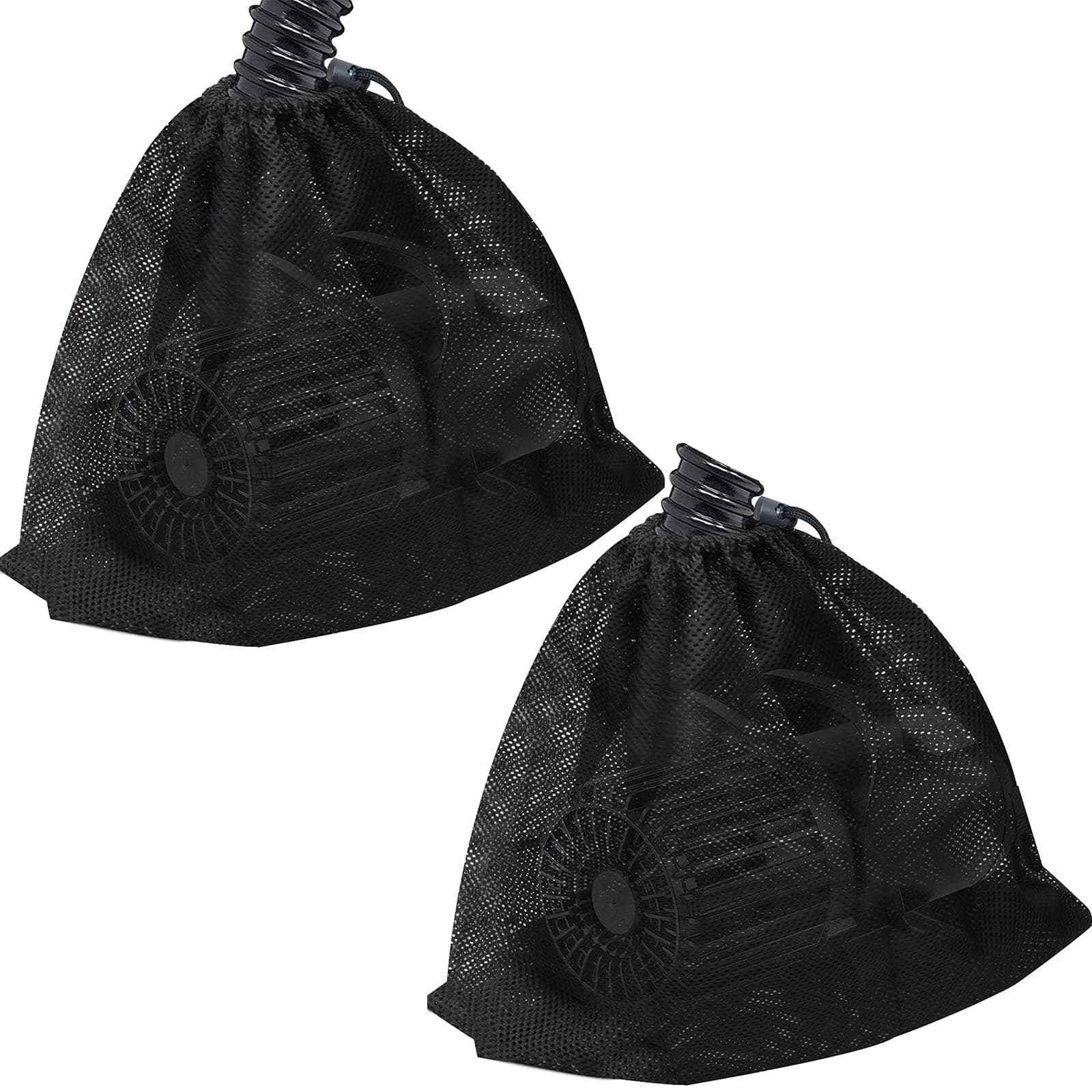 2 Pcs 12.2" x 15.9" Pump Barrier Bag, Pond Pump Filter Bag, Black Media Bag Large Pump Mesh Bag for Outdoor Water Ponds Filters (2Pcs-12.2"x 15.9")